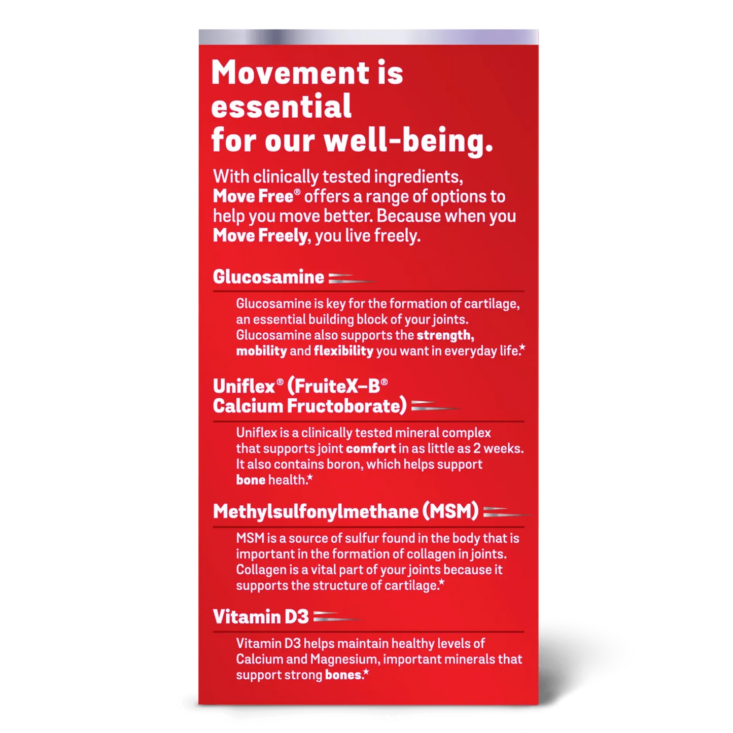 Move Free Advanced MSM + Vitamin D3 Glucosamine Chondroitin Joint Supplement