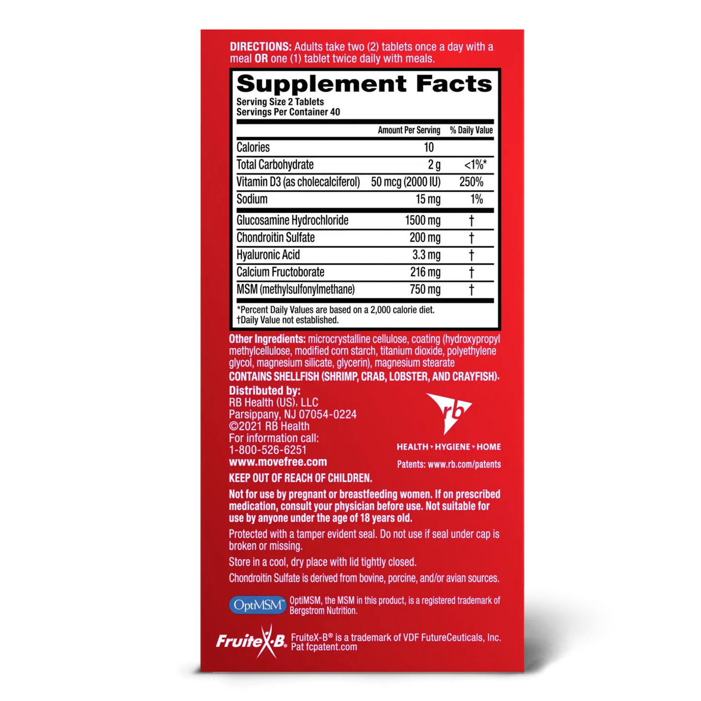 Move Free Advanced MSM + Vitamin D3 Glucosamine Chondroitin Joint Supplement