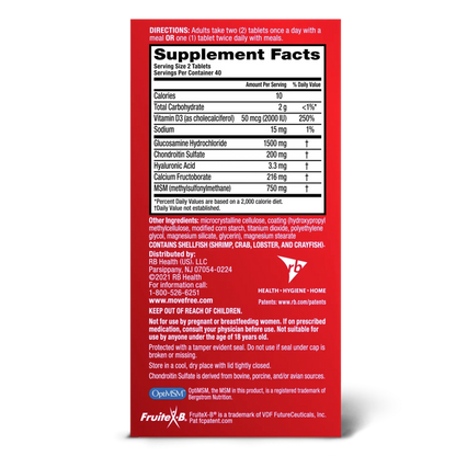 Move Free Advanced MSM + Vitamin D3 Glucosamine Chondroitin Joint Supplement