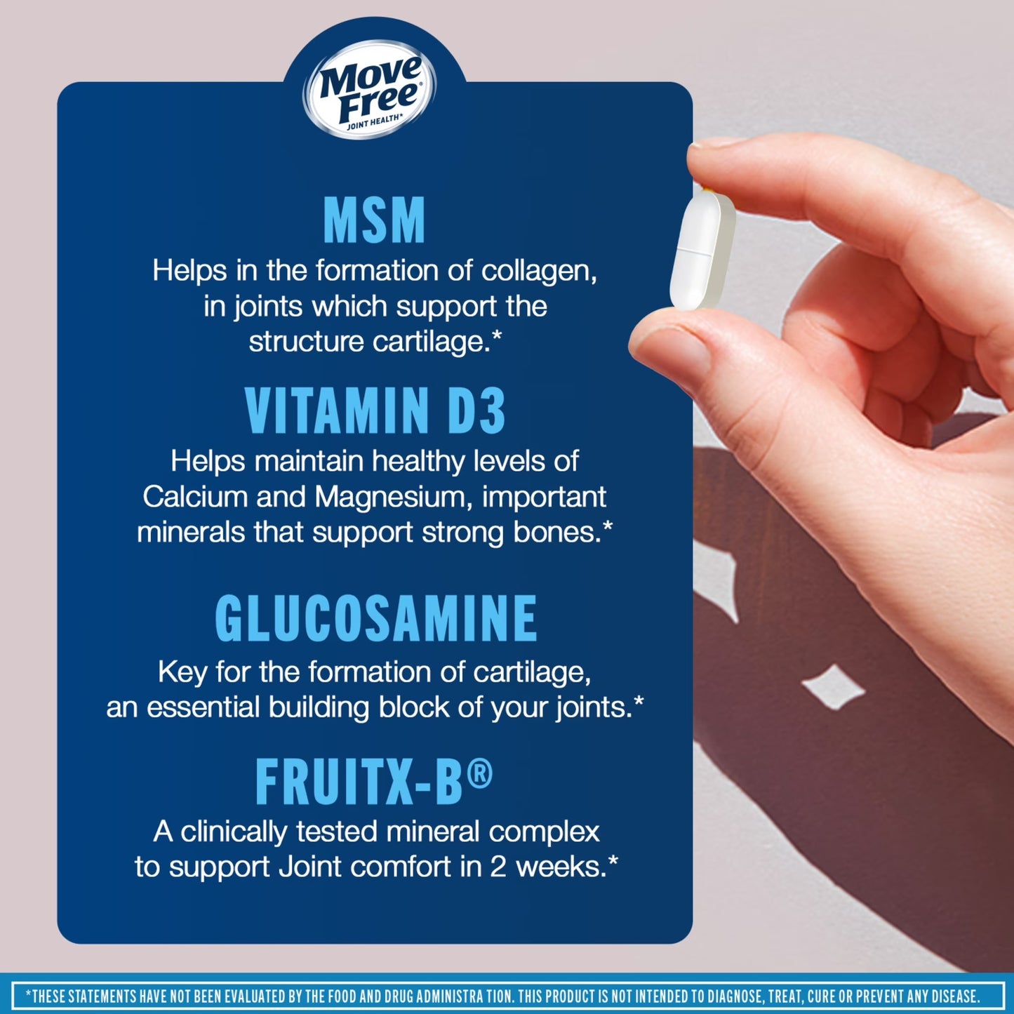 Move Free Advanced MSM + Vitamin D3 Glucosamine Chondroitin Joint Supplement
