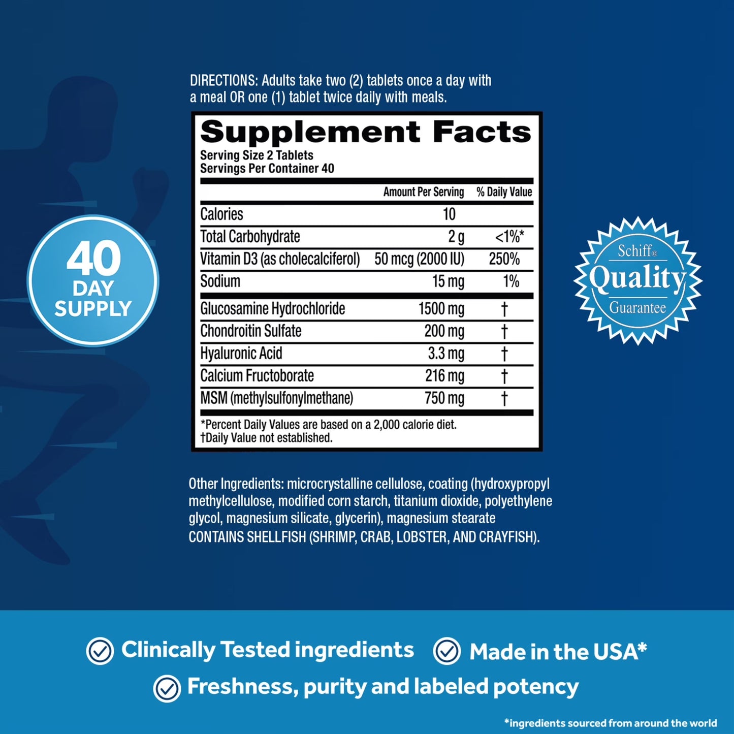 Move Free Advanced MSM + Vitamin D3 Glucosamine Chondroitin Joint Supplement